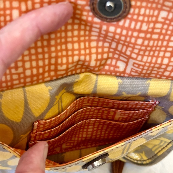 FOSSIL ladybug print coated canvas crossbody bag purse - Picture 5 of 10